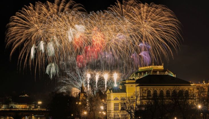 Fogos de artifício Ano Novo Praga